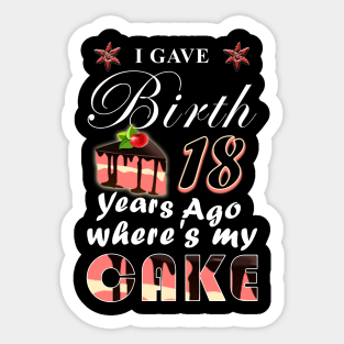 I gave birth 18 years ago, where is my cake? Sticker